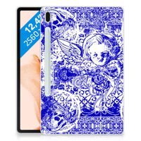 Tablet BackCover Samsung Galaxy Tab S7FE Angel Skull Blauw