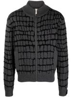 Versace sweat zippé en maille intarsia - Gris