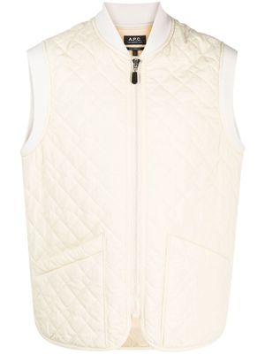 A.P.C. gilet matelassé à losanges - Tons neutres