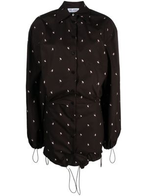 The Attico robe-chemise à logo imprimé - Marron