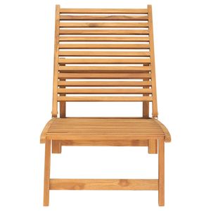 The Living Store Ligstoel Teak - Tuinmeubelen - 55 x 161 x 69 cm - Verstelbare Rugleuning - Inklapbaar