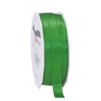 1x Luxe groene satijnen lint rollen 1 cm x 25 meter cadeaulint verpakkingsmateriaal   - - thumbnail