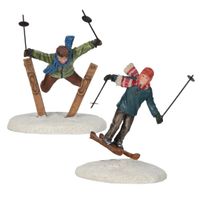 Twee ski springers 6x5x10 cm - Luville