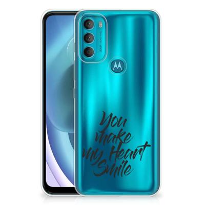 Motorola Moto G71 5G | Siliconen hoesje | met naam Heart Smile Motorola Moto G71 5G | Siliconen hoesje | met naam Heart Smile