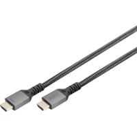 Digitus DB-330200-020-S HDMI-kabel HDMI Aansluitkabel HDMI-A-stekker 2 m Zwart 8K UHD, Aluminium-stekker, Audio Return Channel (ARC), Afgeschermd (dubbel),