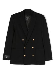 Balmain Kids blazer croisé à patch logo - Noir