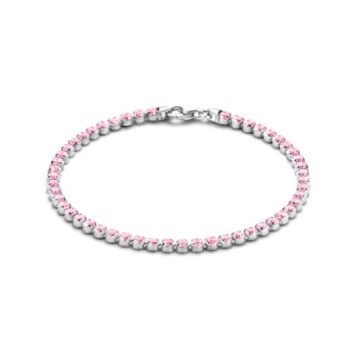 Tennisarmband zilver-zirconia roze 2,8 mm 16-19 cm