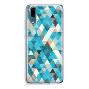 Gekleurde driehoekjes blauw: Huawei P20 Transparant Hoesje