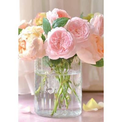 Wenskaarten blanco bloem pak a 10 stuks