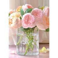 Wenskaarten blanco bloem pak a 10 stuks