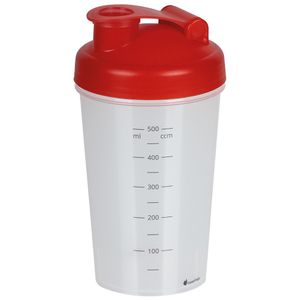 Juypal Shakebeker/shaker/bidon - 600 ml - rood - kunststof   -
