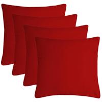 Stof Textile sierkussen Nelson - 4x - rood - 60 x 60 cm - bank kussens - polyester