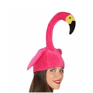 Verkleed funny hoedje Flamingo kop - dier/vogel- volwassenen - Carnaval/Tropical/Hawaii thema