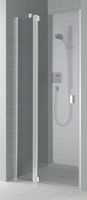 Kermi Raya Draaideur 90x200 M/vast Segment Links Op Douchebak Zilver Glans-helder Glas - thumbnail