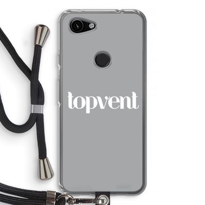 Topvent Grijs Wit: Pixel 3a Transparant Hoesje met koord