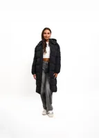 Malelions Long Puffer Winterjas Dames Zwart - Maat S - Kleur: Zwart | Soccerfanshop