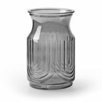 Bloemenvaas - smoke grijs/transparant glas - H20 x D12.5 cm - Vazen