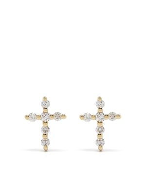 Djula boucles d'oreilles Big Cross en or 18ct ornées de diamants