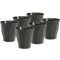 Set van 12x stuks koffie/espresso glazen grijs 90 ml Picardie - Koffie- en theeglazen - thumbnail