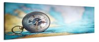 Karo-art Schilderij -Het Kompas, 140x60cm. wanddecoratie,  Premium print