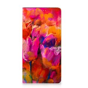 Bookcase Samsung Galaxy A54 Tulips