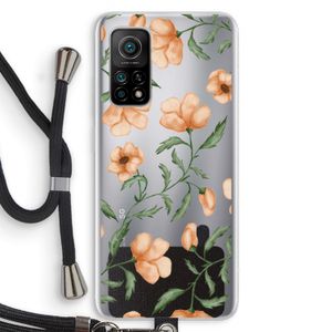 Peachy flowers: Xiaomi Mi 10T 5G Transparant Hoesje met koord