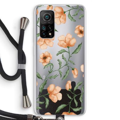 Peachy flowers: Xiaomi Mi 10T 5G Transparant Hoesje met koord