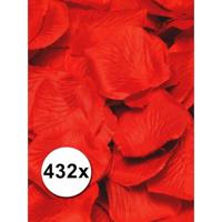 Luxe Rozenblaadjes - 432x stuks - rood - 3x3 cm - Valentijnsdag versiering - Love/Bruiloft