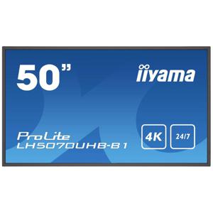 Iiyama ProLite LH5070UHB-B1 Digital Signage display Energielabel: G (A - G) 125.7 cm (49.5 inch) 3840 x 2160 Pixel 24/7 Portretmodus, Anti-burn-in-functie