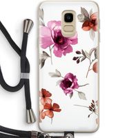 Geschilderde bloemen: Samsung Galaxy J6 (2018) Transparant Hoesje met koord