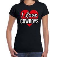 I love Cowboys verkleed t-shirt zwart voor dames - Outfit western verkleed feest