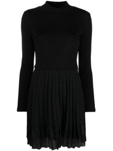 Claudie Pierlot robe plissée Teli à col montant - Noir