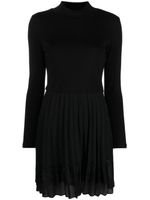 Claudie Pierlot robe plissée Teli à col montant - Noir - thumbnail