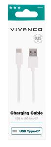 Vivanco USB-kabel USB 2.0 USB-C stekker, USB-A stekker 0.15 m Wit 62478