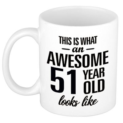 Awesome 51 year cadeau mok / beker 300 ml