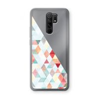 Gekleurde driehoekjes pastel: Xiaomi Redmi 9 Transparant Hoesje