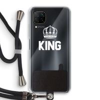 King zwart: Huawei P40 Lite Transparant Hoesje met koord King zwart: Huawei P40 Lite Transparant Hoesje met koord