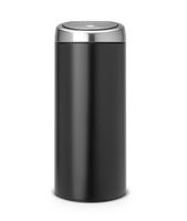 Brabantia Touch Bin afvalemmer 30 liter met kunststof binnenemmer - Matt Black / Matt Steel Fingerprint Proof - thumbnail