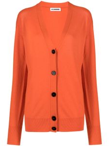 Jil Sander cardigan en cachemire à boutonnière - Orange