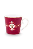 Pip Studio Mok Love Birds Medallion Hert Donkerrood 300ml