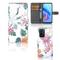 OPPO A76 | A96 | Telefoonhoesje | Met pasjeshouder | Bird Flowers