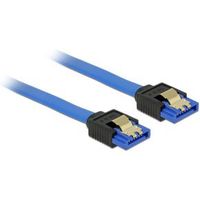 Delock 84979 Kabel SATA 6 Gb/s bus recht > SATA bus recht 50cm blauw met gouden clips