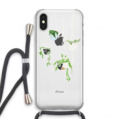 Hang In There: iPhone X Transparant Hoesje met koord