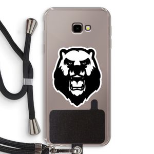 Angry Bear (white): Samsung Galaxy J4 Plus Transparant Hoesje met koord