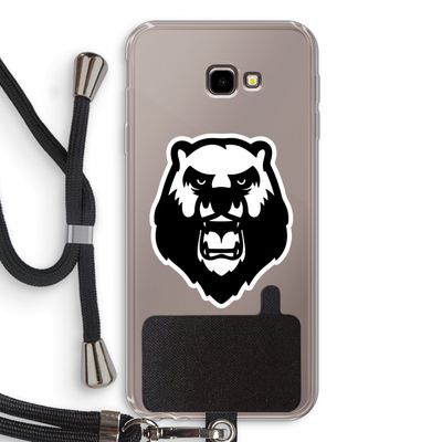 Angry Bear (white): Samsung Galaxy J4 Plus Transparant Hoesje met koord