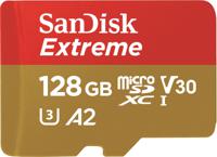 SanDisk Extreme microSDXC-kaart 128 GB Class 10, UHS-I, v30 Video Speed Class Schokbestendig, Waterdicht