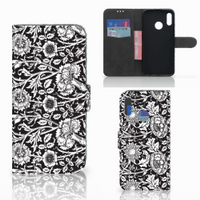 Honor 10 Lite Hoesje Black Flowers