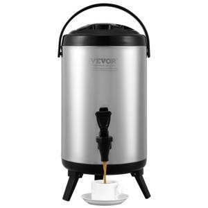 VEVOR Dispenser voor warme en koude dranken Drankendispenser 7,6 L RVS Warm- en koudwaterfontein Drankendispenser met kraan en draaggreep voor koffie, water en sap Geïsoleerde kan voor cafés, bars