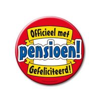 XXL button met pensioen feestartikelen