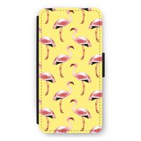 Flamingo's geel: iPhone 12 Pro Max Flip Hoesje